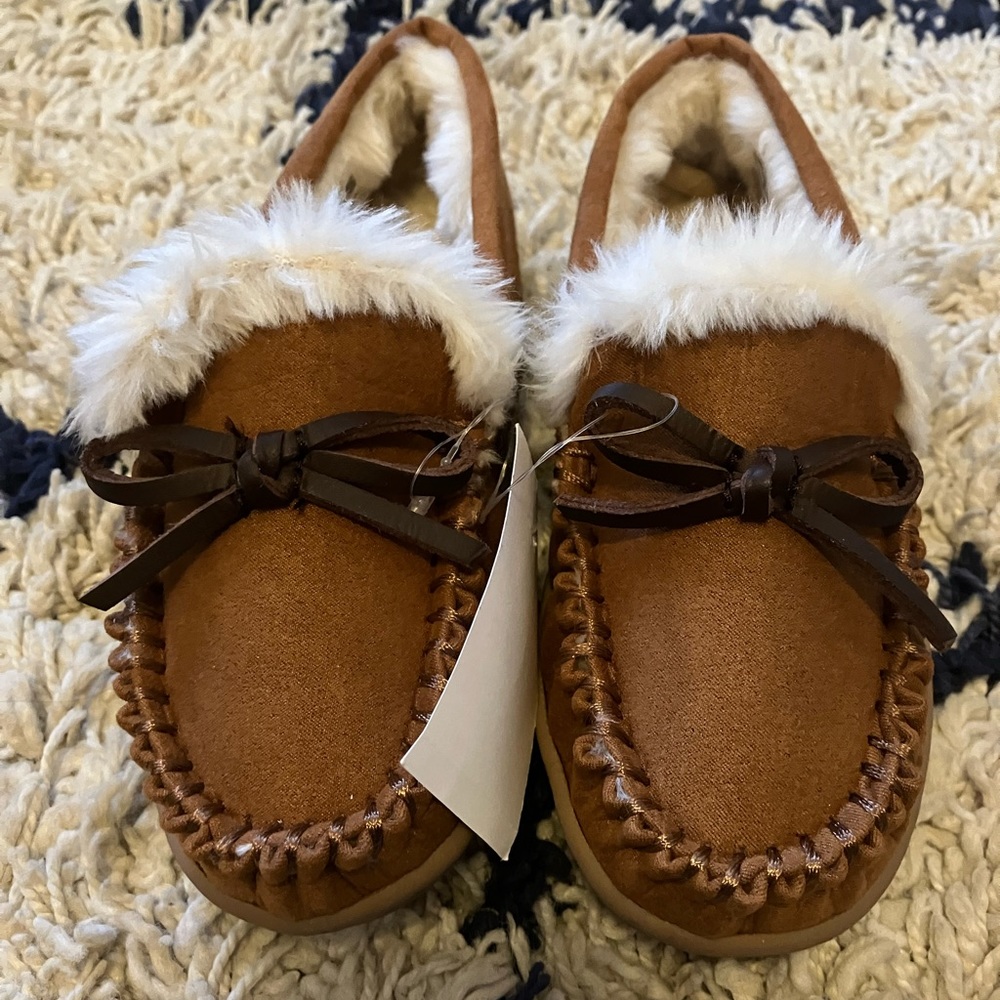 NWT JCREW Crew Cuts Kids Moccasin Slippers